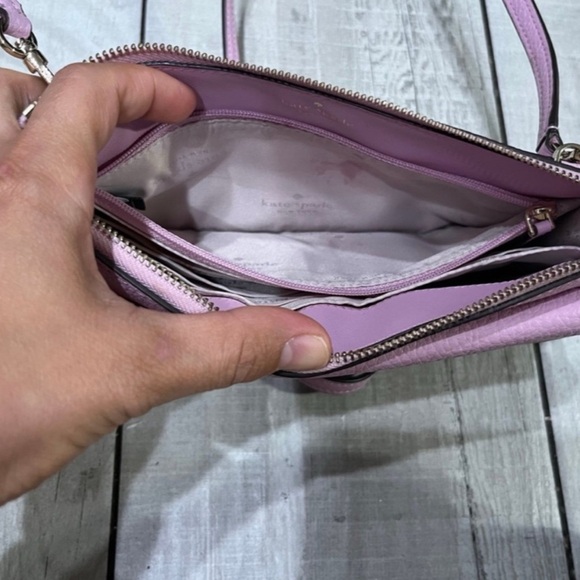 Kate Spade Leila Small Pebbled Leather Crossbody Bag In Quartz Pink - Picture 6 of 12